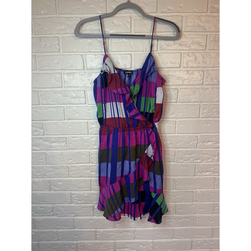 Express Women's Barbie Tropical Island Ruffle Hem Dress Medium 🌺
